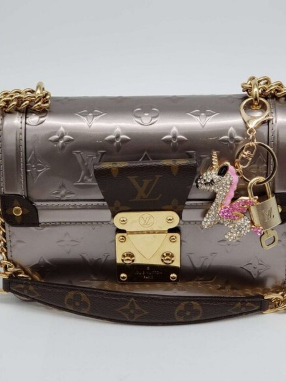 Authentic LV Gold Padlock & Key Set ✨ Luxury Bag Charm w/ Unbranded Keychain - Picture 5 of 8